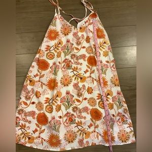 Right floral strapless summer dress